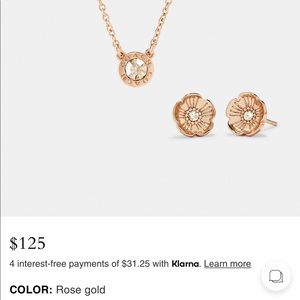 Coach Tea Rose Necklace/Earring Set